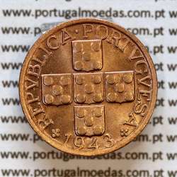 XX centavos 1943 Bronze Republica Portuguesa, 20 centavos 1943 bronze, (Bela/Soberba), World Coins Portugal KM 584 a1