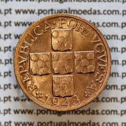 XX centavos 1943 Bronze Republica Portuguesa, 20 centavos 1943 bronze, (Bela/Soberba), World Coins Portugal KM 584 c3