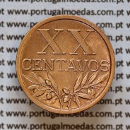 XX centavos 1943 Bronze Republica Portuguesa, 20 centavos 1943 bronze, (Bela), World Coins Portugal KM 584 b2