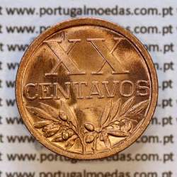 XX centavos 1944 Bronze Republica Portuguesa, 20 centavos 1944 bronze, (Soberba), A. Gomes R.16.03, W. Coins KM584 A4