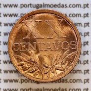 Portugal, bronze coin of 20 centavos 1944 or XX centavos 1944 Portuguese Republic, (UNC), Gomes R.16.03, World Coins KM584 d