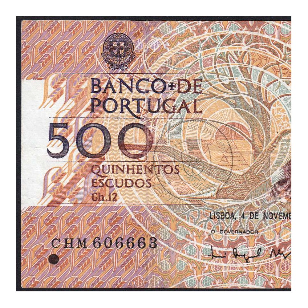 Nota de 500 Escudos 1993 Mouzinho da Silveira, Chapa: 12 - Banco de Portugal (Circulada), Pick 180