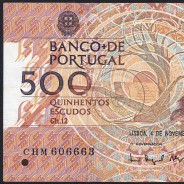 Nota de 500 Escudos 1993 Mouzinho da Silveira, Chapa: 12 - Banco de Portugal (Circulada), Pick 180