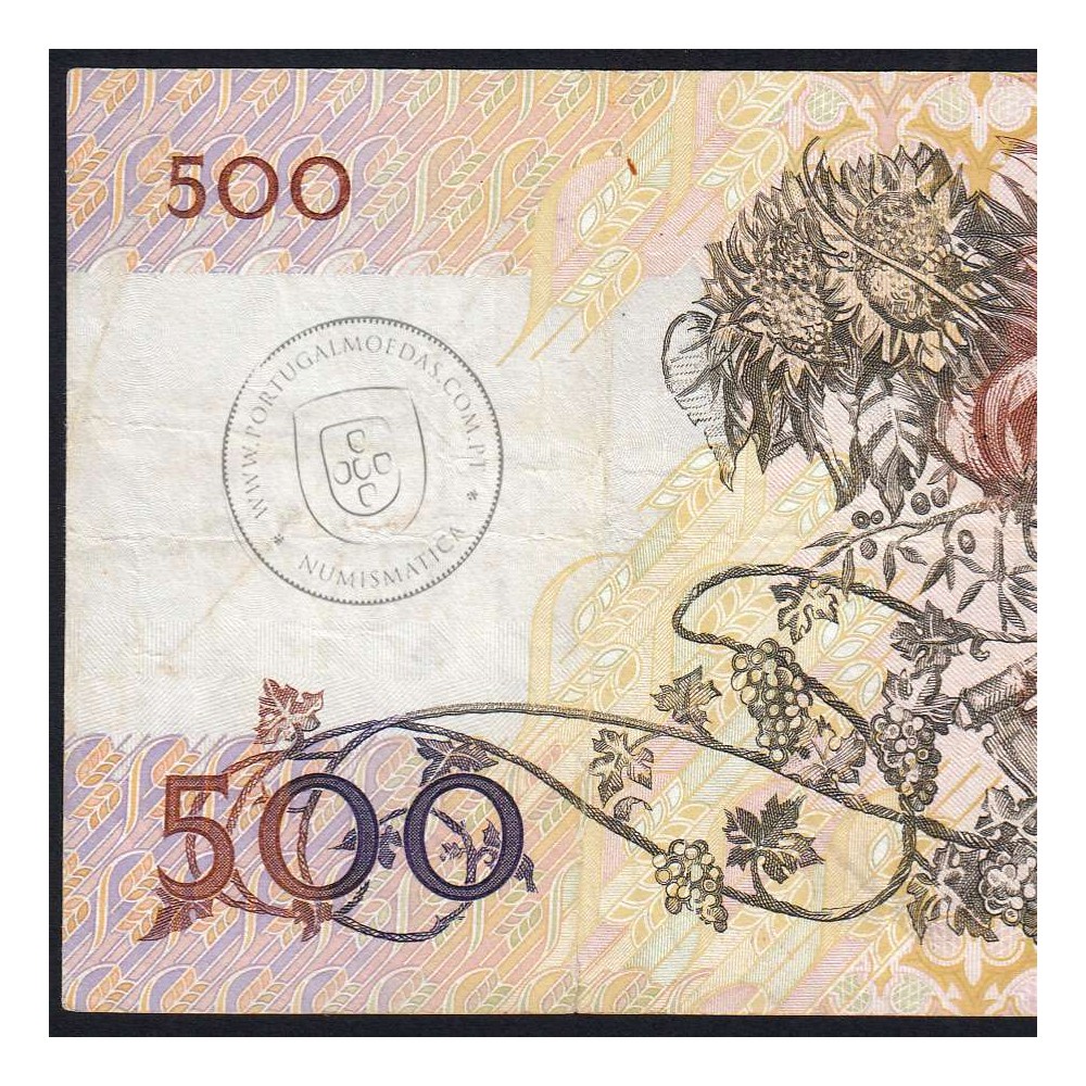 Nota de 500 Escudos 1993 Mouzinho da Silveira, Chapa: 12 - Banco de Portugal (Circulada), Pick 180