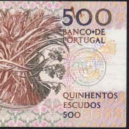 Nota de 500 Escudos 1993 Mouzinho da Silveira, Chapa: 12 - Banco de Portugal (Circulada), Pick 180