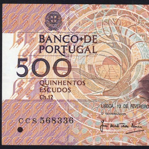 Nota de 500 Escudos 1992 Mouzinho da Silveira, 500$00 13/02/1992 Chapa: 12 - Banco de Portugal (Circulada), Pick 180