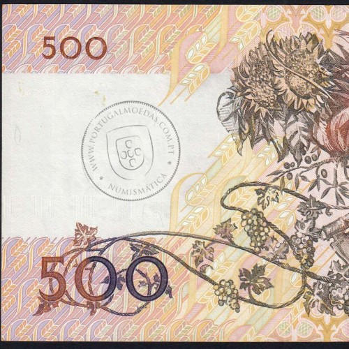 500 Escudos Banknote 1992 Mouzinho da Silveira, 500$00 13/02/1992 Plate: 12 - Bank of Portugal (Circulated), Pick 180