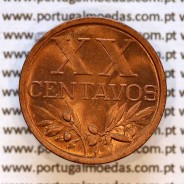 XX centavos 1944 Bronze da Republica Portuguesa em estado conservação SOBERBA 02a