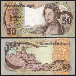 Nota de 50 Escudos 1980 Infanta D.Maria, AHX 10971, Chapa: 9 - Banco de Portugal (Pouco Circulada), Pick 174