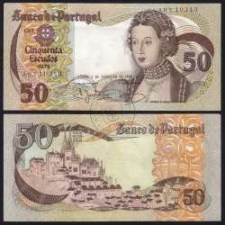 Nota de 50 Escudos 1980 Infanta D.Maria, AHX 10343, Chapa: 9 - Banco de Portugal (Pouco Circulada), Pick 174