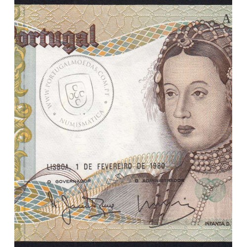 Nota de 50 Escudos 1980 Infanta D.Maria, AHX 49839, Chapa: 9 - Banco de Portugal (Pouco Circulada), Pick 174