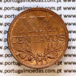 XX centavos 1944 ou 20 centavos 1944 Bronze da Republica Portuguesa, (Bela+), World Coins Portugal KM 584 Ab2