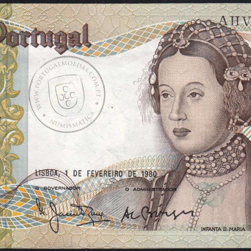 Nota de 50 Escudos 1980 Infanta D.Maria, AHV 89816, Chapa: 9 - Banco de Portugal (Pouco Circulada), Pick 174