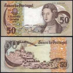 Nota de 50 Escudos 1980 Infanta D.Maria, AHV 89816, Chapa: 9 - Banco de Portugal (Pouco Circulada), Pick 174