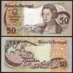 50 Escudos Banknote 1980 Infanta D. Maria, AHV 95876, Plate: 9 - Bank of Portugal (AU), Pick 174