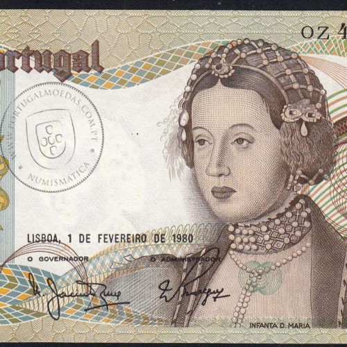 Nota de 50 Escudos 1980 Infanta D.Maria, OZ 49657, Chapa: 9 - Banco de Portugal (Não Circulada), Pick 174
