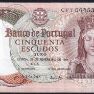 Nota de 50 Escudos 1964 Rainha Santa Isabel, 28/02/1964 Chapa: 8 - Banco de Portugal (Circulada), Pick 168