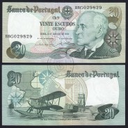 20 (Vinte) Escudos 1978 Gago Coutinho 4/10/1978 Chapa:9 Banco de Portugal, (PC), BBG 029829, Pick 176b
