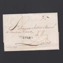 Carta Pré-Filatélica circulada de Coimbra para Lisboa datada de 12-11-1831