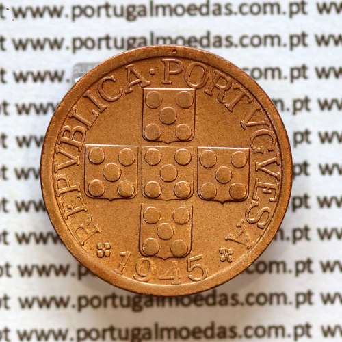 Portugal, coin of 20 centavos 1945 Portuguese Republic or XX centavos 1945 Bronze (XF), World Coins Portugal KM 584