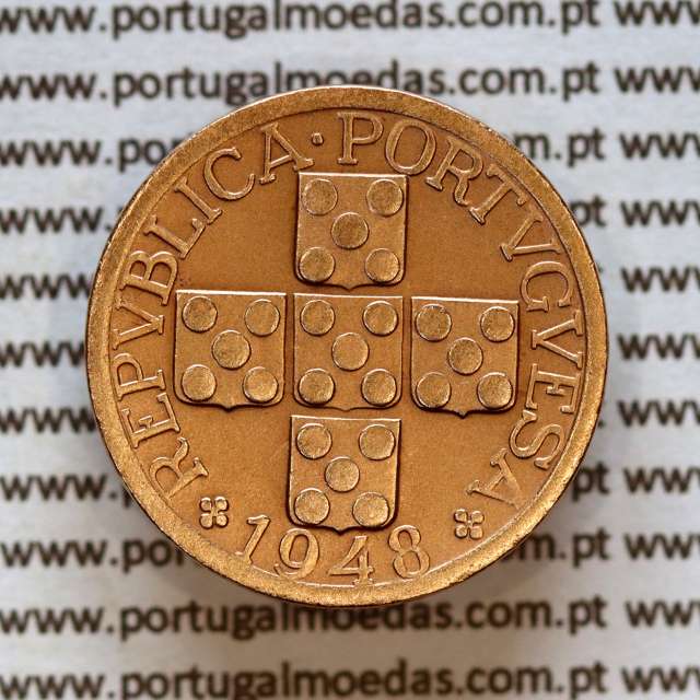 20 centavos 1948 Bronze da Republica Portuguesa, XX centavos 1948 bronze, (MBC+/Bela-), World Coins Portugal KM584 a1