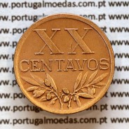 20 centavos 1948 Bronze da Republica Portuguesa, XX centavos 1948 bronze, (MBC+/Bela-), World Coins Portugal KM584 a2
