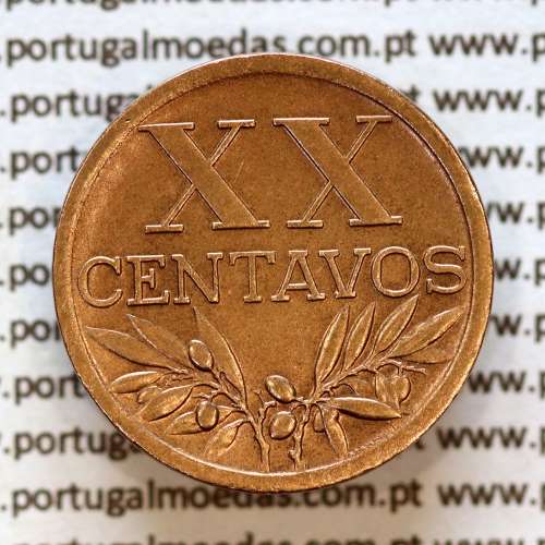 XX centavos 1948 Bronze da Republica Portuguesa, 20 centavos 1948 bronze, (Bela-), World Coins Portugal KM584 b2