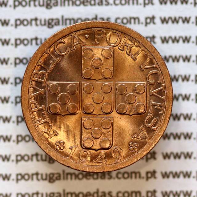Portugal, bronze coin of 20 centavos 1949 Portuguese Republic, XX centavos 1949 Bronze (UNC), World Coins Portugal KM 584 a1