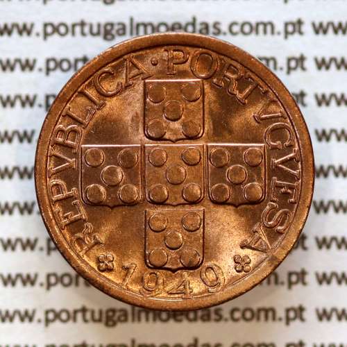 Portugal, bronze coin of 20 centavos 1949 Portuguese Republic or XX centavos 1949 Bronze (UNC), World Coins KM 584 a1