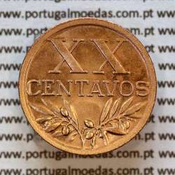20 centavos 1949 ou XX centavos 1949 bronze da Republica Portuguesa, (Soberba), World Coins Portugal KM 584 a2