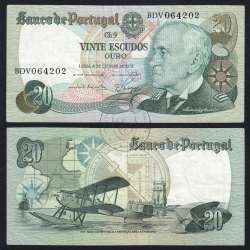 20 (Vinte) Escudos 1978 Gago Coutinho 4/10/1978 Chapa:9 Banco de Portugal, (C), BDV 064202, Pick 176b