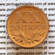 Portugal, bronze coin of 20 centavos 1949 Portuguese Republic or XX centavos 1949 Bronze (XF), World Coins KM 584