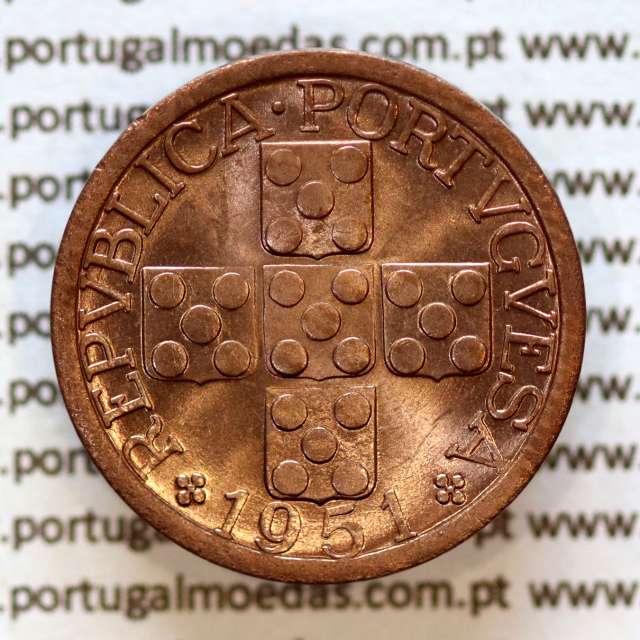 20 centavos 1951 Bronze Republica Portuguesa, XX centavos 1951 bronze, (Soberba), World Coins Portugal KM 584 A1