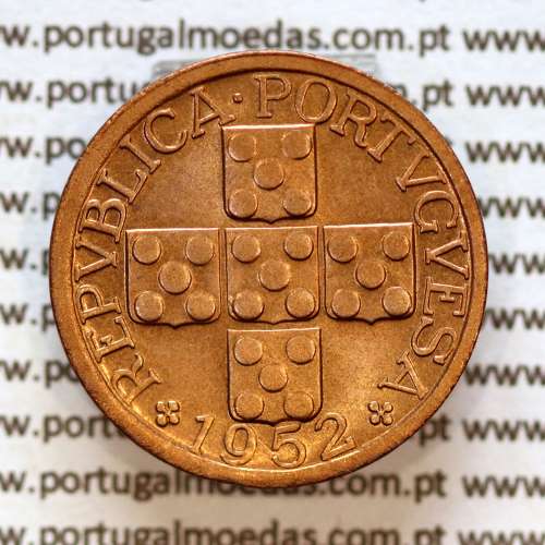 XX centavos 1952 Bronze Republica Portuguesa, (Soberba), World Coins Portugal KM584 A1