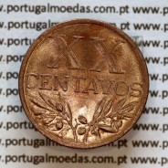 Portugal, bronze coin of 20 centavos 1953 Portuguese Republic, XX centavos 1953 Bronze, (UNC), World Coins Portugal KM 584 a5