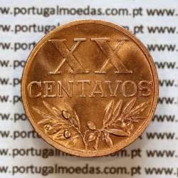 20 centavos 1953 Bronze Republica Portuguesa, XX centavos 1953 bronze, (Soberba), World Coins Portugal KM 584 a2