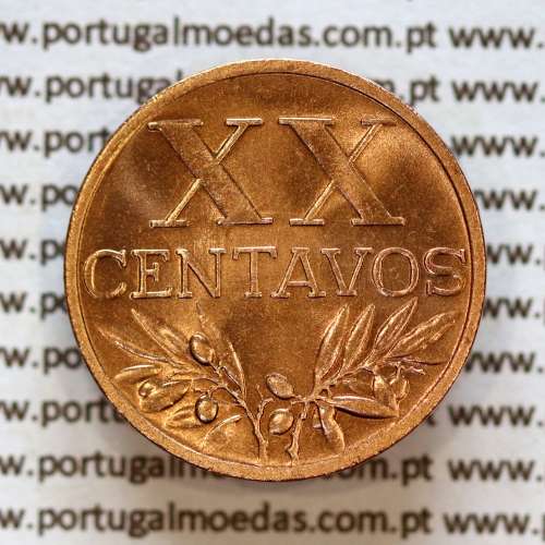 20 centavos 1953 Bronze Republica Portuguesa, XX centavos 1953 bronze, (Soberba), World Coins Portugal KM 584 a2