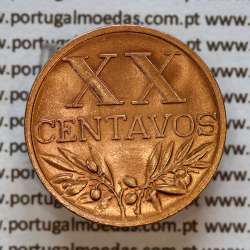 20 centavos 1953 Bronze Republica Portuguesa, XX centavos 1953 bronze, (Soberba), World Coins Portugal KM 584 a4