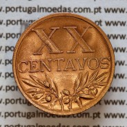 20 centavos 1953 Bronze Republica Portuguesa, XX centavos 1953 bronze, (Soberba), World Coins Portugal KM 584 a4