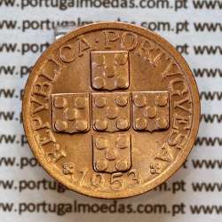 XX centavos 1953 Bronze Republica Portuguesa, 20 centavos 1953 bronze, (Bela/Soberba), World Coins Portugal KM 584 a1