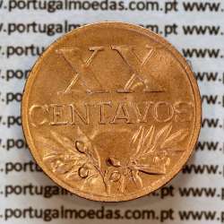 XX centavos 1953 Bronze Republica Portuguesa, 20 centavos 1953 bronze, (Bela/Soberba), World Coins Portugal KM 584 a2