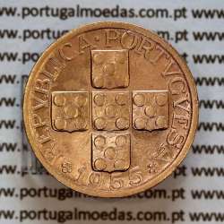XX centavos 1955 em Bronze, 20 centavos 1955 da Republica Portuguesa, (Bela), World Coins Portugal KM 584