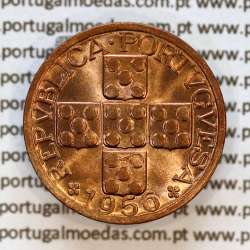 20 centavos 1956 em Bronze da Republica Portuguesa, (Soberba), World Coins Portugal KM 584 aa