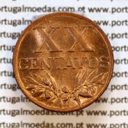 20 centavos 1958 em Bronze da Republica Portuguesa, XX centavos 1958 bronze, (Soberba), World Coins Portugal KM 584b4
