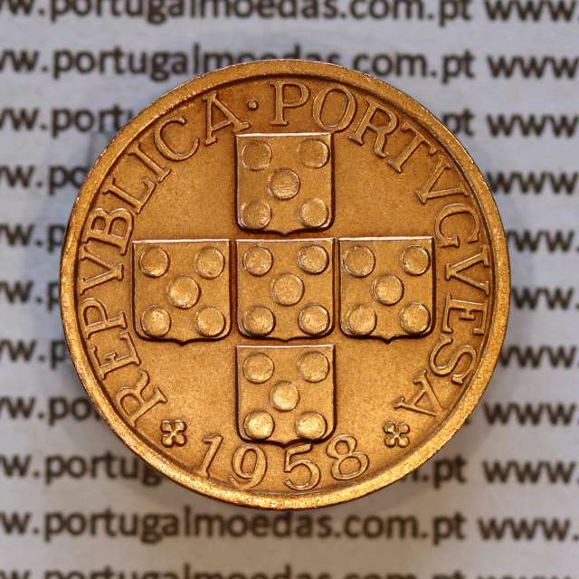 XX centavos 1958 em Bronze da Republica Portuguesa, 20 centavos 1958 bronze, (Bela), World Coins Portugal KM 584 x1