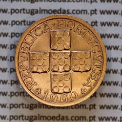 XX centavos 1960 em Bronze da Republica Portuguesa, XX centavos 1960 bronze, (Bela), World Coins Portugal KM 584 b3