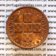 Portugal, bronze coin of 20 centavos 1961 Portuguese Republic, XX centavos 1961 Bronze (UNC), World Coins Portugal KM 584 a3