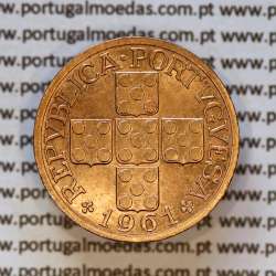 Portugal, bronze coin of 20 centavos 1961 Portuguese Republic, XX centavos 1961 Bronze (AU/UNC), World Coins Portugal KM 584