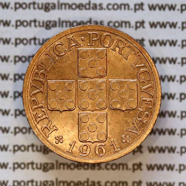 XX centavos 1961 Bronze Republica Portuguesa, 20 centavos 1961 bronze, (Bela/Soberba), World Coins Portugal KM 584