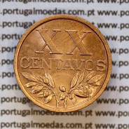 XX centavos 1961 Bronze Republica Portuguesa, 20 centavos 1961 bronze, (Bela/Soberba), World Coins Portugal KM 584